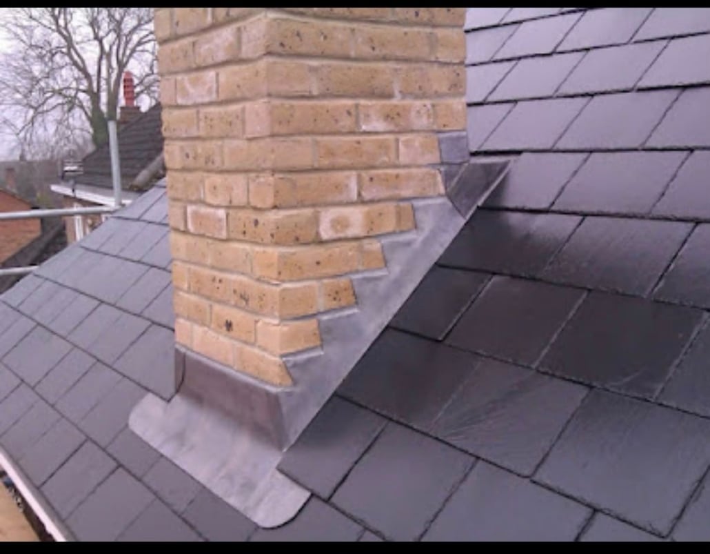 leadflashing round Chimney to a property in Daventry