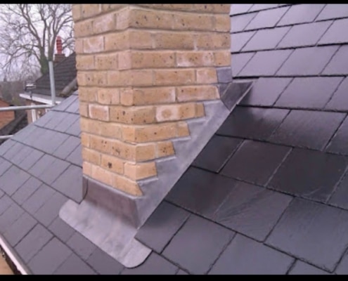 leadflashing round Chimney to a property in Daventry